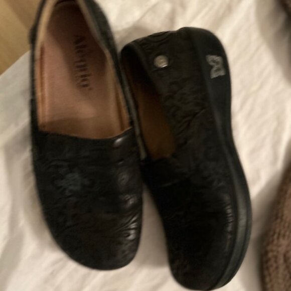 Alegria Leather womens size 40 black shoes boots clogs work 81/2 8.5 - Picture 1 of 5